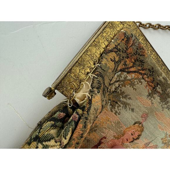 1930's French Woven Tapestry Purse with Orchestra Ticket Stub from 1970 - Picture 13 of 15